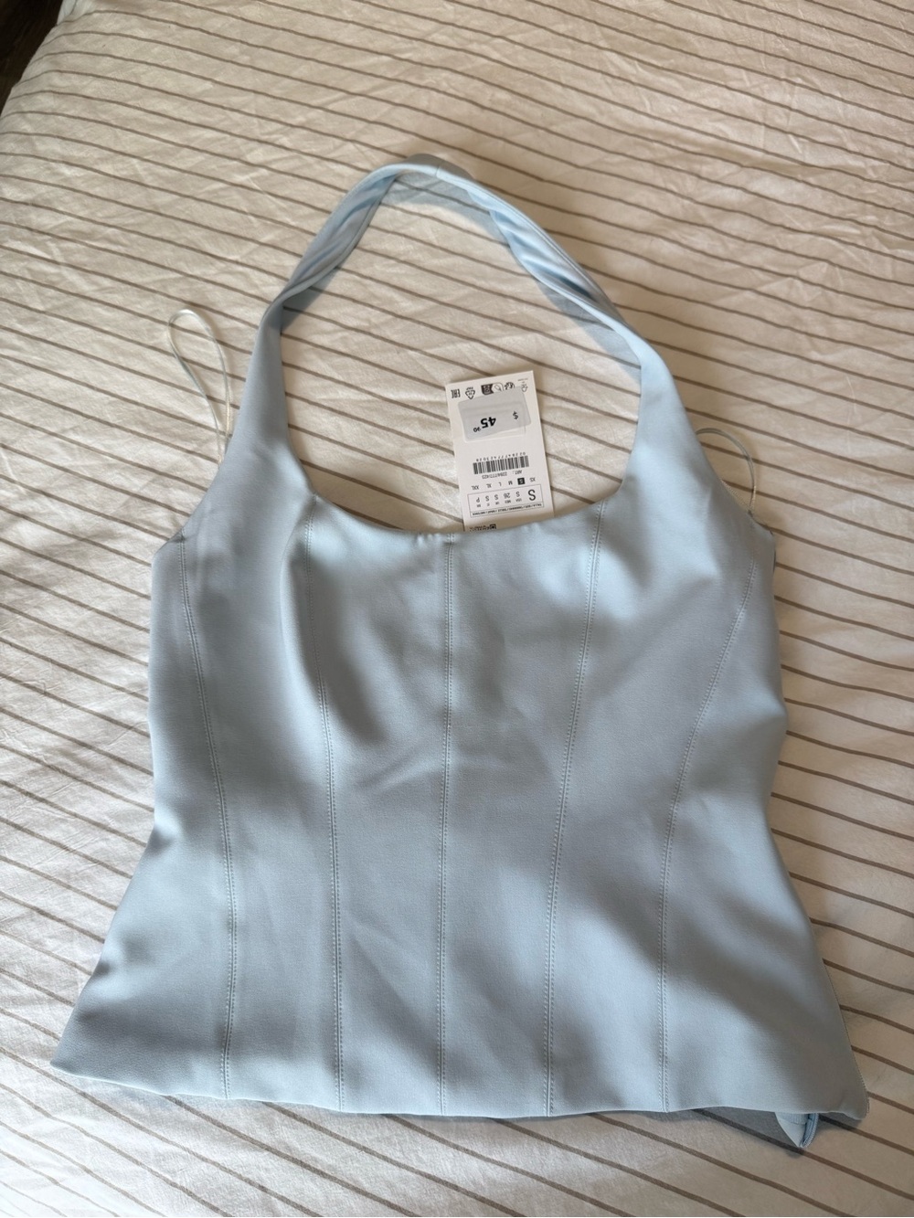 Light Blue Halter Neck Women's Top